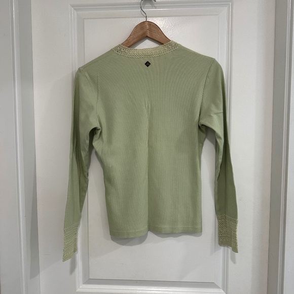 PrAna | Organic Cotton Long Sleeve Ribbed Shirt Light Green Women’s Medium - Picture 4 of 8